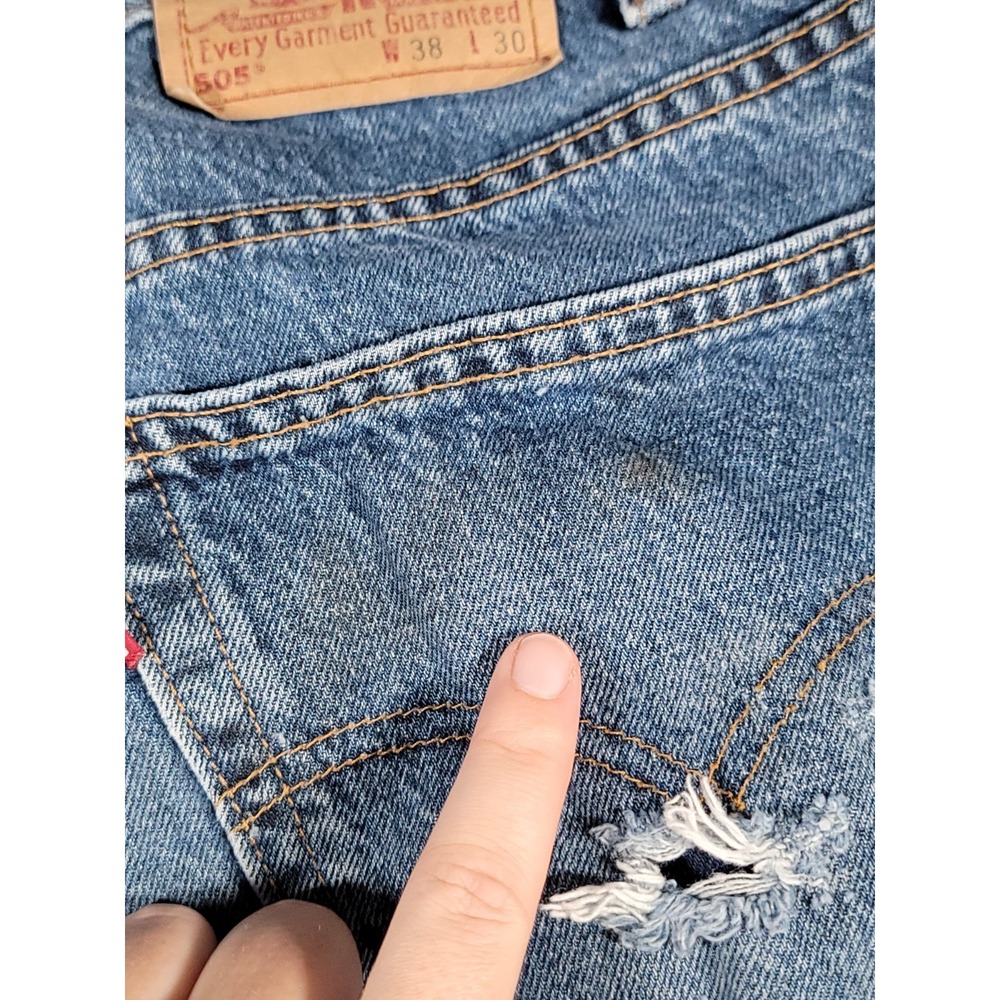 Vintage Levis Jeans Mens 36x29* Blue Denim 505 Straight Medium Wash Made In USA - Picture 15 of 16